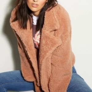 COPY - Blush Pink Rue21 Feux Fur Teddy Jacket with Satin inside